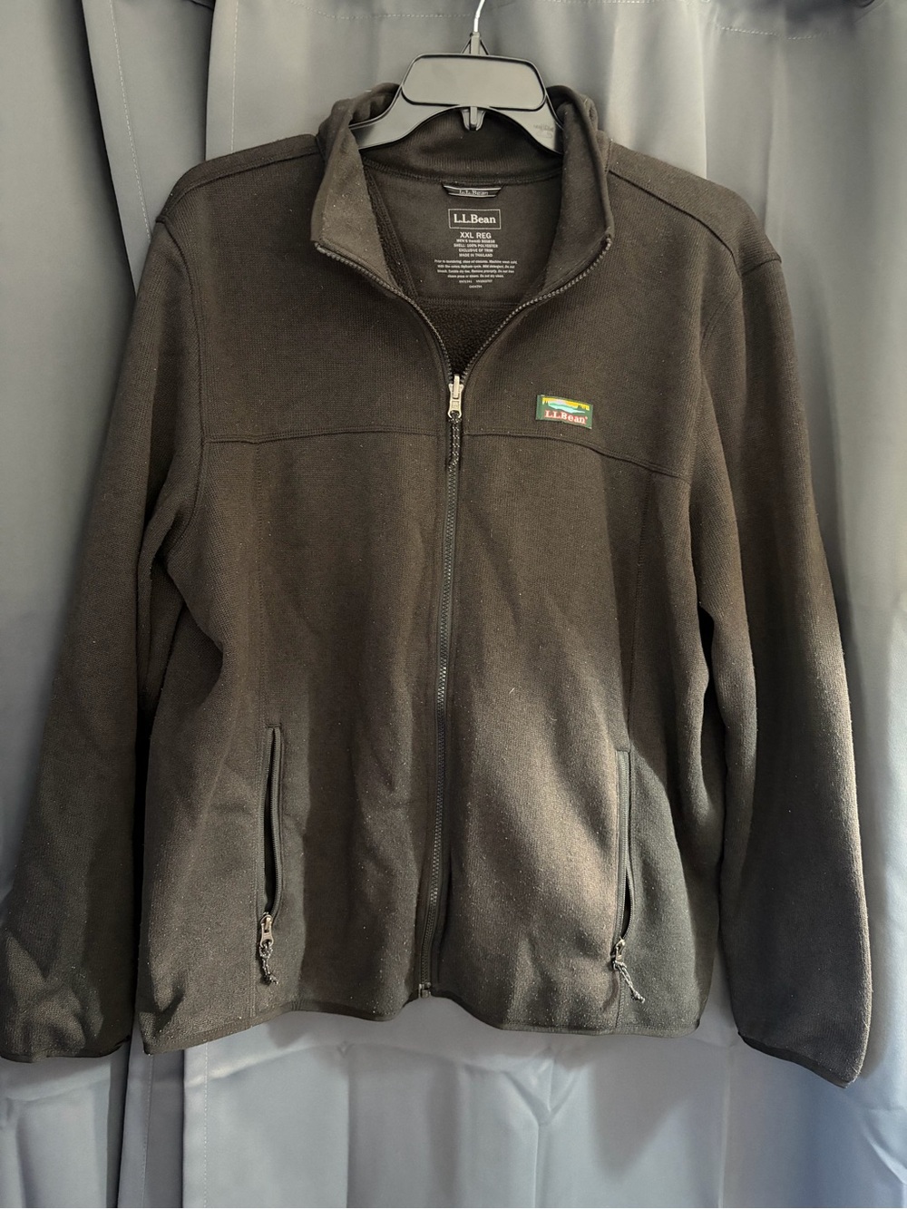 L.L. Bean Men's Black Full-Zip Lightweight Fleece Jacket